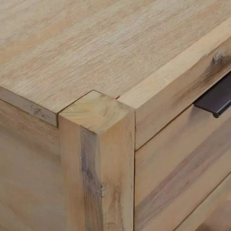 vidaXL Comodino da Notte con Cassetto in Legno Massello di Acacia e Legno Ingegnerizzato