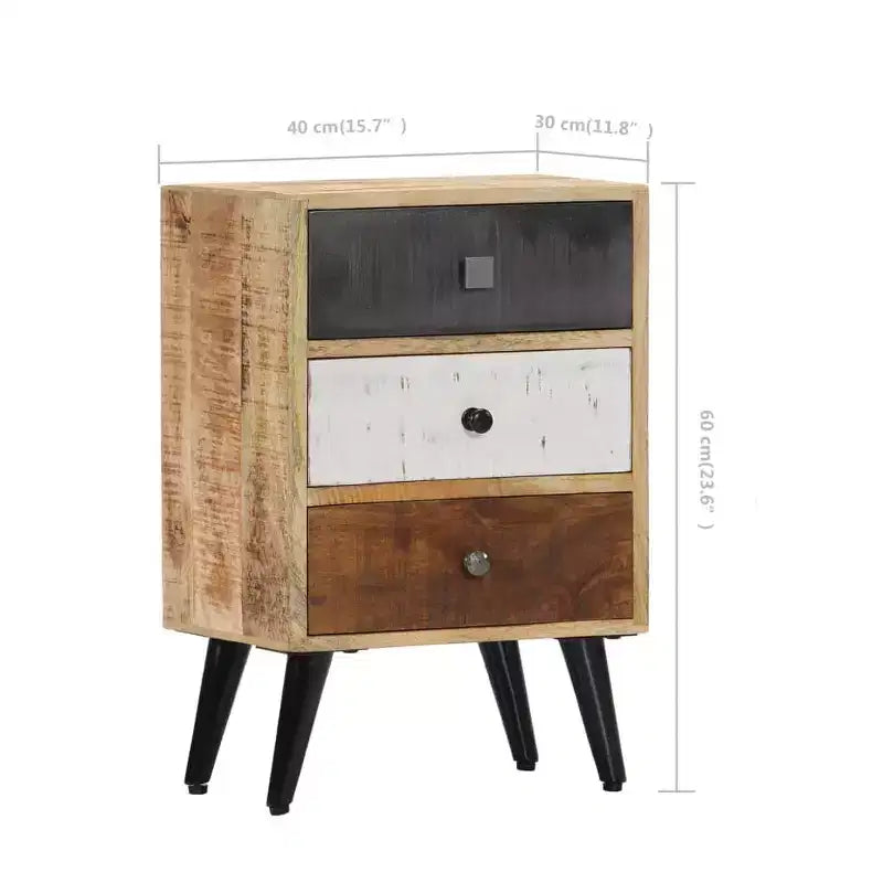 vidaXL Comodino 40x30x60 cm Legno massello di mango