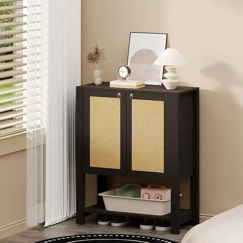 GustoWave Scarpiera a 5 livelli in Rattan Stile Fattoria per Ingresso e Corridoio