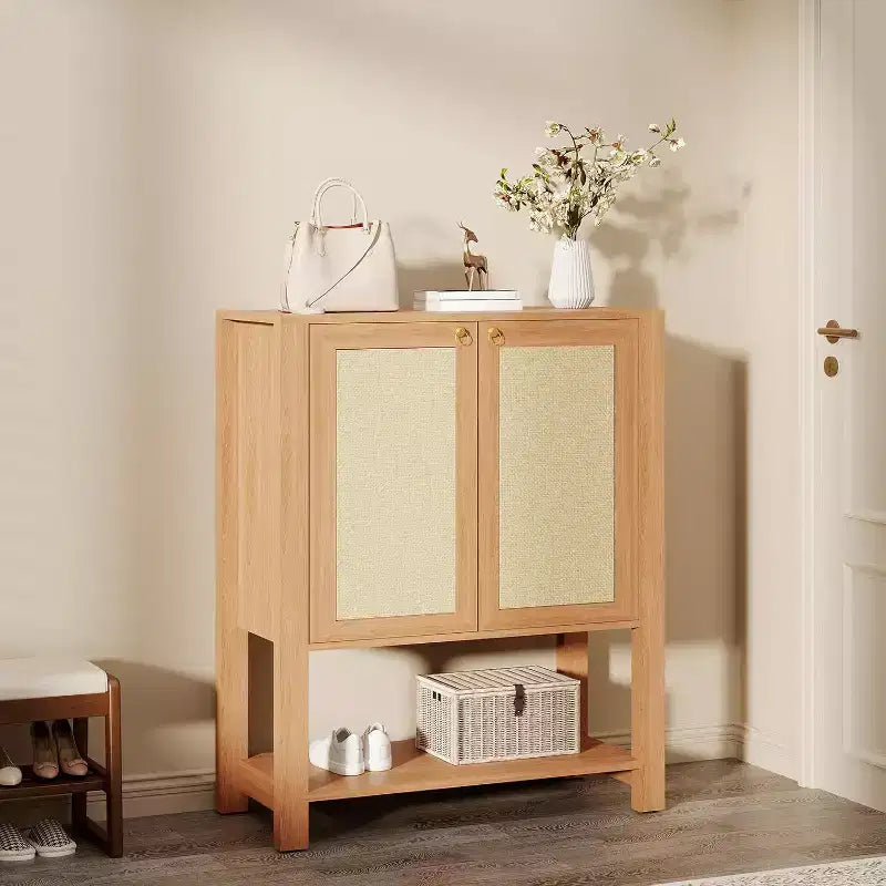GustoWave Scarpiera a 5 livelli in Rattan Stile Fattoria per Ingresso e Corridoio