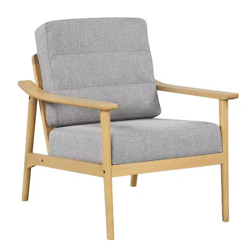 Costway, 2 Poltrone Moderne da Soggiorno, in Tessuto, con Braccioli e Gambe in Legno di Gomma