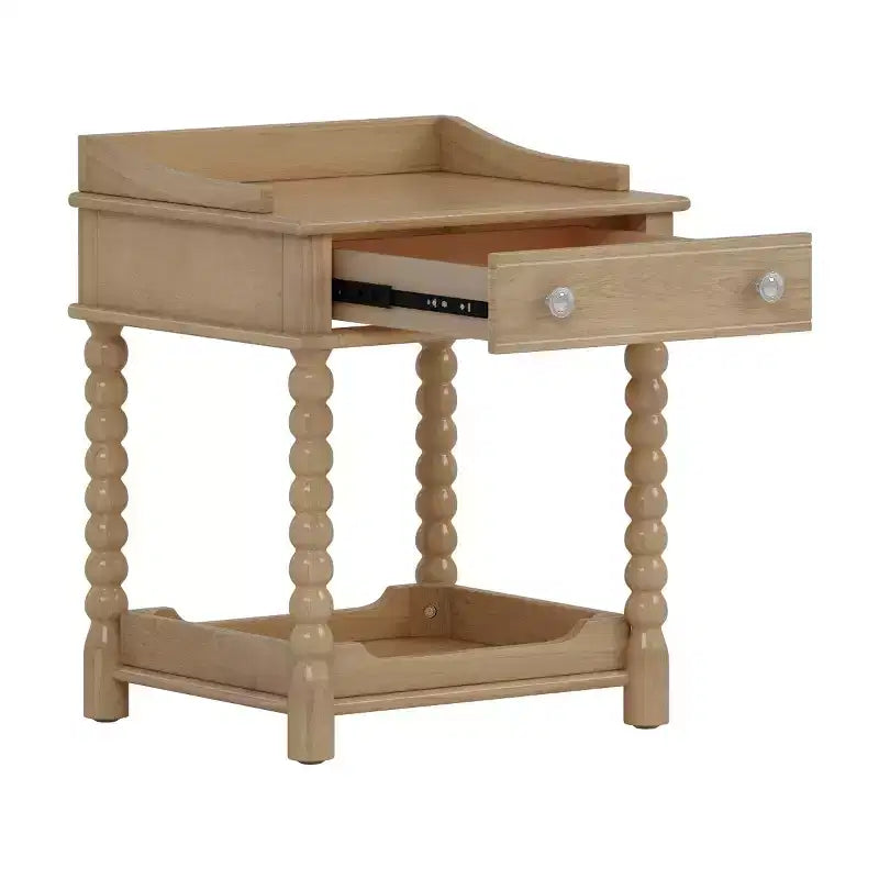Comodino Moderno di Metà Secolo con Cassetto e Ripiano Aperto, Tavolino Rustico con Contenitore per Camera da Letto o Soggiorno - Panipeachy
