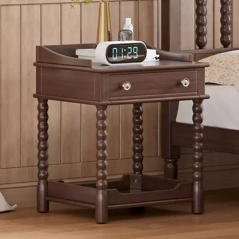 Comodino Moderno di Metà Secolo con Cassetto e Ripiano Aperto, Tavolino Rustico con Contenitore per Camera da Letto o Soggiorno - Panipeachy