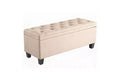 TUYOHW 40L Tufted Storage Ottoman Bench,Soft Linen Fabric & Thickened Cushion End-of-Bed Bench for Bedroom and Living Room,330lbs Capacity