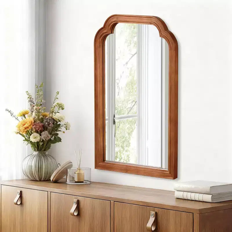 Specchio Decorativo Angoli Arrotondati Whisen 20 x 30, Cornice in Legno Massello, Ingresso