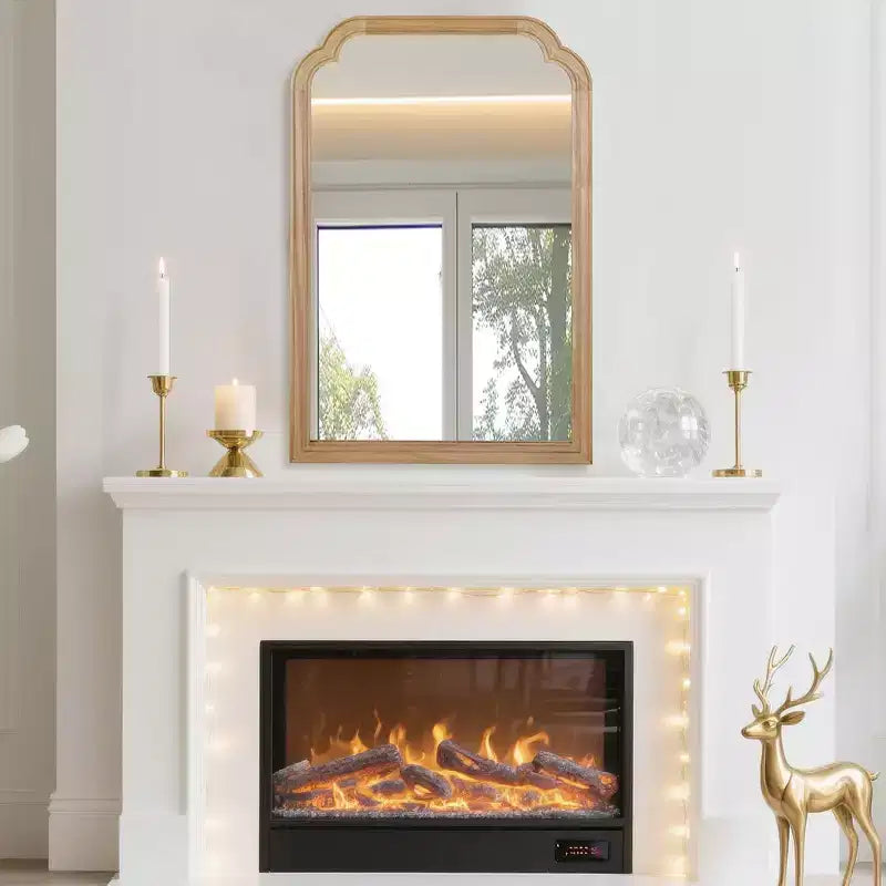 Specchio Decorativo Angoli Arrotondati Whisen 20 x 30, Cornice in Legno Massello, Ingresso