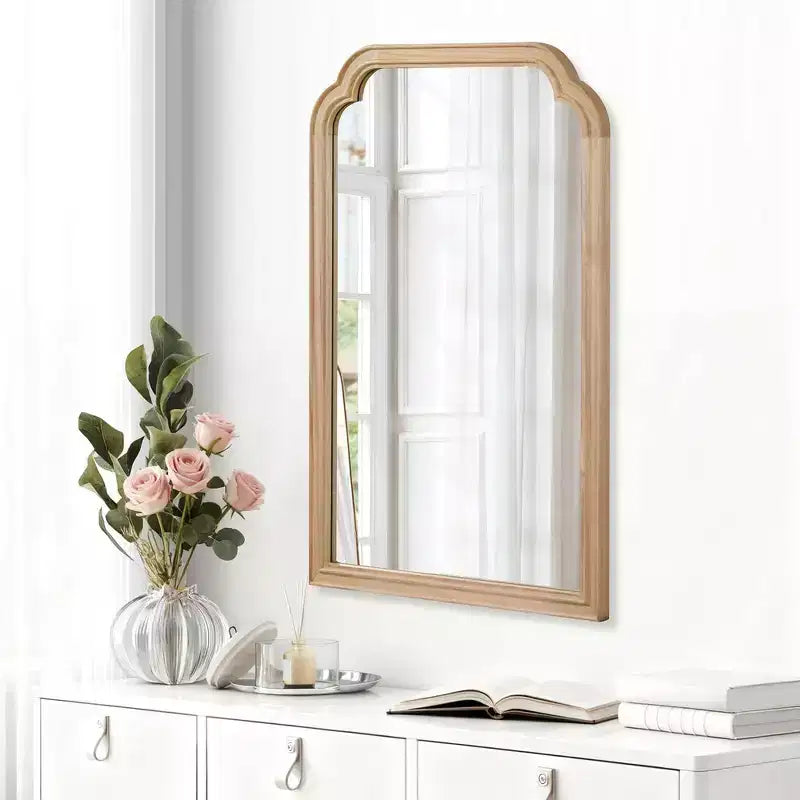 Specchio Decorativo Angoli Arrotondati Whisen 20 x 30, Cornice in Legno Massello, Ingresso