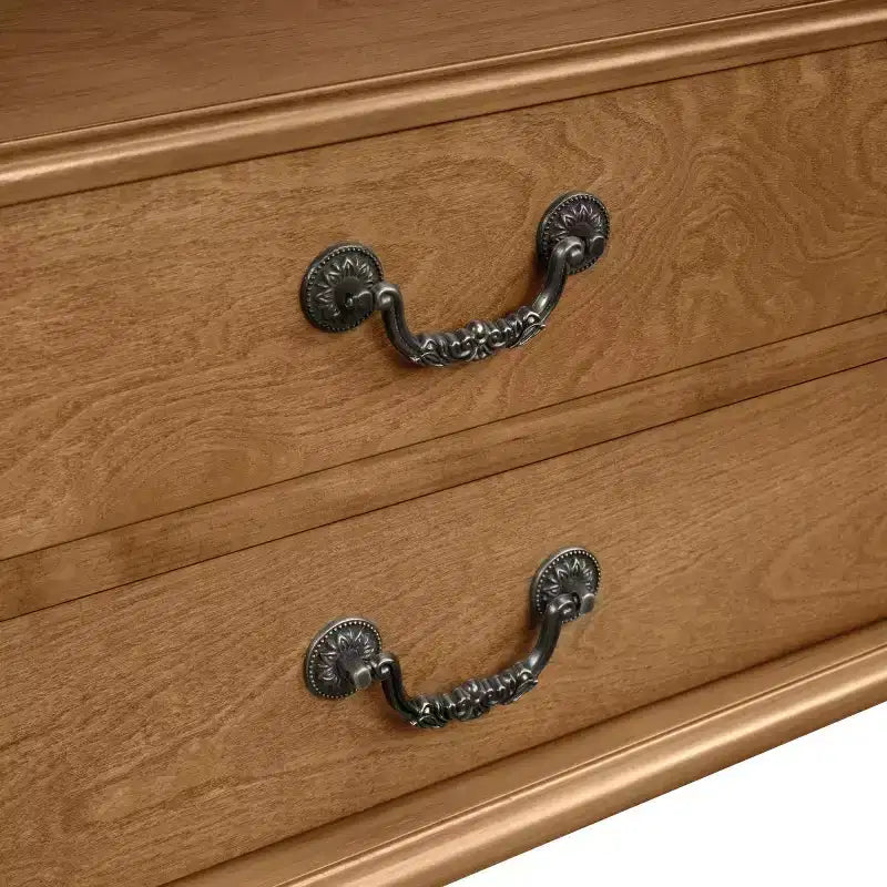 Tavolino da Consolle Curvo Retrò 43 con Cassetti, Tavolino da Divano con Gambe in Legno Massello Dietro il Divano, Tavolino d'Ingresso o da Corridoio con Ripiano Contenitore-Panipeachy
