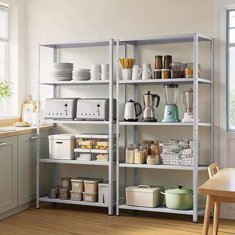 Scaffale a 5 ripiani, scaffali portaoggetti, libreria in metallo, scaffalatura da garage regolabile, scaffale per dispensa resistente, 172,72A x 88,9L x 30,48P cm