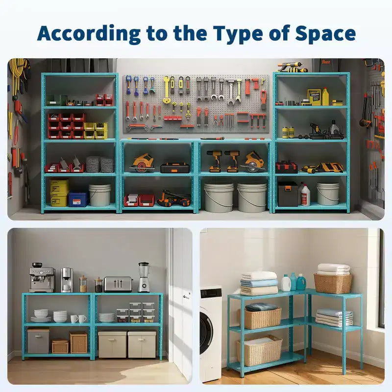 Scaffale a 5 ripiani, scaffali portaoggetti, libreria in metallo, scaffalatura da garage regolabile, scaffale per dispensa resistente, 172,72A x 88,9L x 30,48P cm