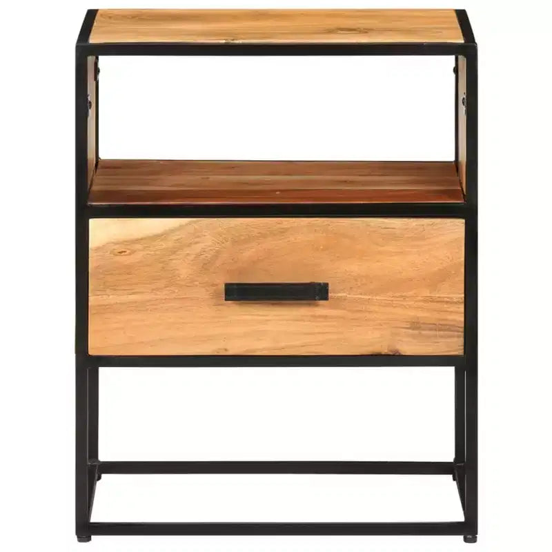 vidaXL Comodino Comodino con Vano Portaoggetti per Camera da Letto, Legno Massello di Acacia