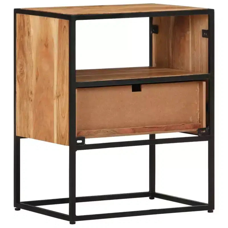 vidaXL Comodino Comodino con Vano Portaoggetti per Camera da Letto, Legno Massello di Acacia