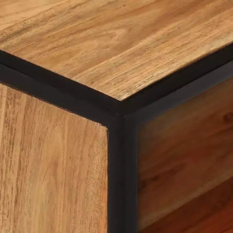 vidaXL Comodino Comodino con Vano Portaoggetti per Camera da Letto, Legno Massello di Acacia