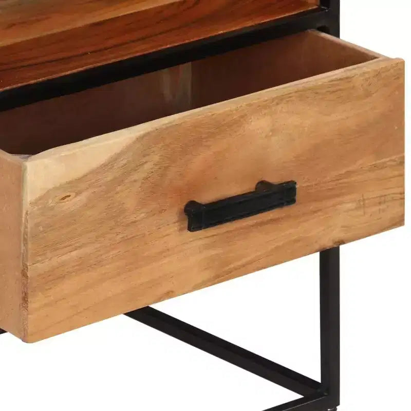 vidaXL Comodino Comodino con Vano Portaoggetti per Camera da Letto, Legno Massello di Acacia