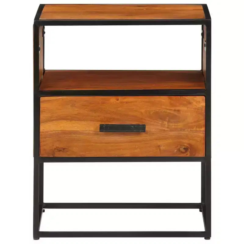 vidaXL Comodino Comodino con Vano Portaoggetti per Camera da Letto, Legno Massello di Acacia