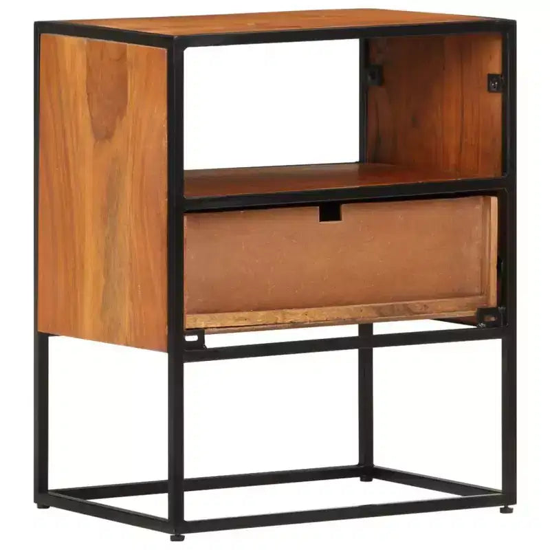 vidaXL Comodino Comodino con Vano Portaoggetti per Camera da Letto, Legno Massello di Acacia