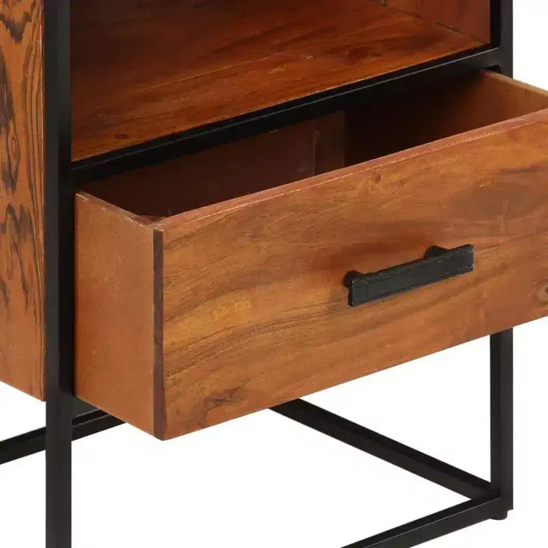 vidaXL Comodino Comodino con Vano Portaoggetti per Camera da Letto, Legno Massello di Acacia