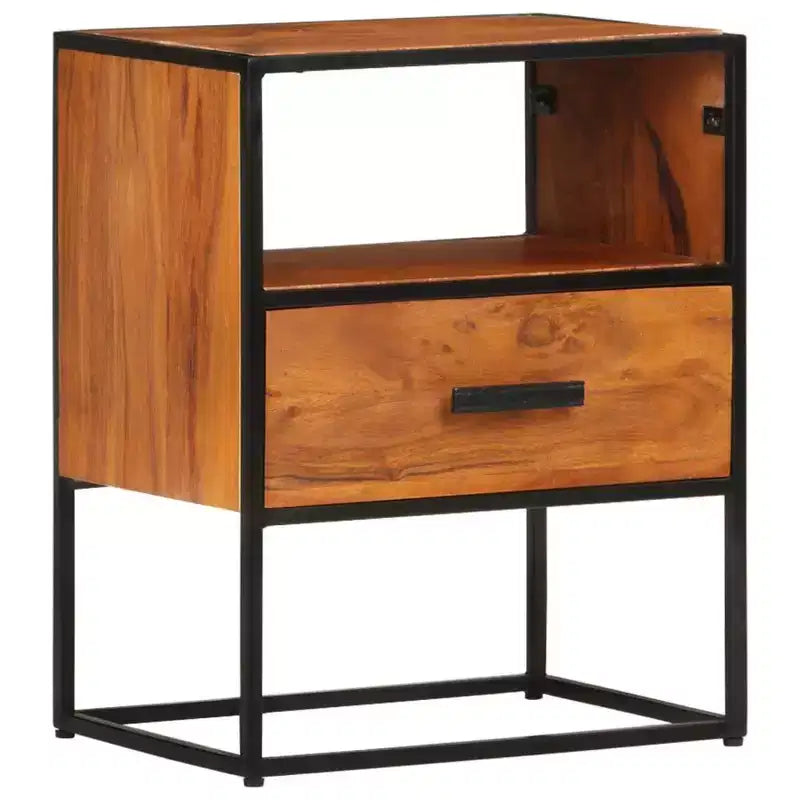 vidaXL Comodino Comodino con Vano Portaoggetti per Camera da Letto, Legno Massello di Acacia