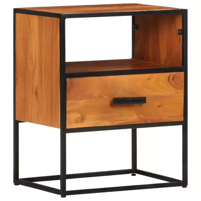 vidaXL Comodino Comodino con Vano Portaoggetti per Camera da Letto, Legno Massello di Acacia