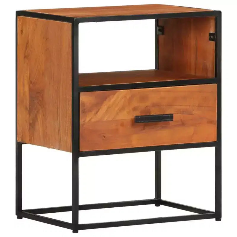 vidaXL Comodino Comodino con Vano Portaoggetti per Camera da Letto, Legno Massello di Acacia