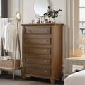 5 Drawer Dresser, Wooden Storage Chest of Drawers with Exquisite Metal Handles, Tall Storage Cabinet, Modern Design Dresser for Bedroom, Living Room