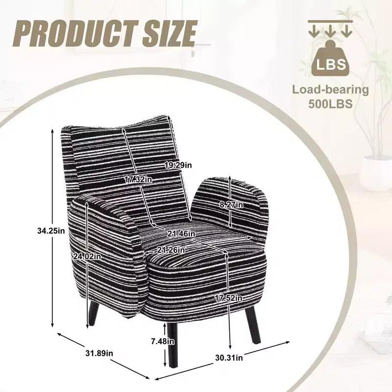 Poltrona moderna GDFStudio Pira imbottita in boucle con tasca portaoggetti laterale