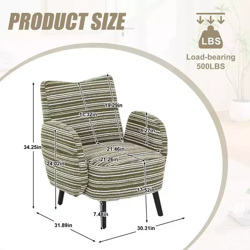Poltrona moderna GDFStudio Pira imbottita in boucle con tasca portaoggetti laterale