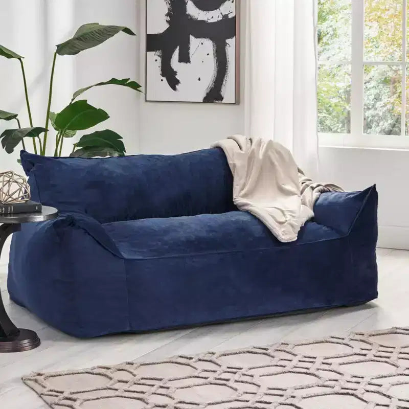 Poltrona Sacco Oversize Okak Chenille, Poltrona Pigra Grande con Braccioli, Comoda Poltrona Lounge per Soggiorno, Camera da Leto