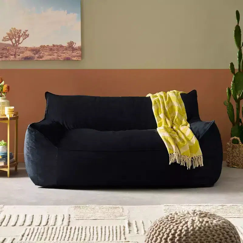 Poltrona Sacco Oversize Okak Chenille, Poltrona Pigra Grande con Braccioli, Comoda Poltrona Lounge per Soggiorno, Camera da Leto