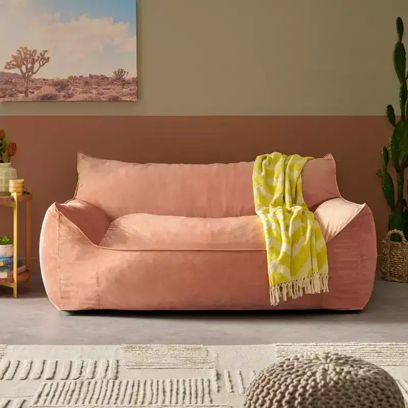 Poltrona Sacco Oversize Okak Chenille, Poltrona Pigra Grande con Braccioli, Comoda Poltrona Lounge per Soggiorno, Camera da Leto