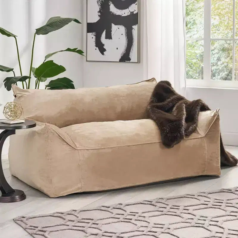 Poltrona Sacco Oversize Okak Chenille, Poltrona Pigra Grande con Braccioli, Comoda Poltrona Lounge per Soggiorno, Camera da Leto