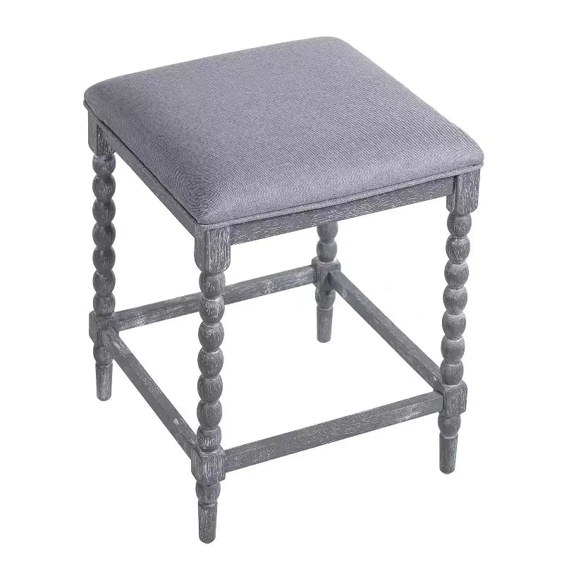 Okak Set di 2 Sgabelli da Bancone Imbottiti in Legno di Acacia per Sale da Pranzo, Sgabelli Accent per Isola della Cucina con Seduta Imbottita in Schiuma