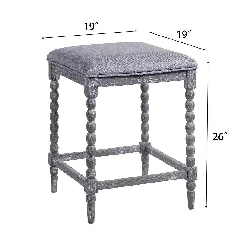 Okak Set di 2 Sgabelli da Bancone Imbottiti in Legno di Acacia per Sale da Pranzo, Sgabelli Accent per Isola della Cucina con Seduta Imbottita in Schiuma