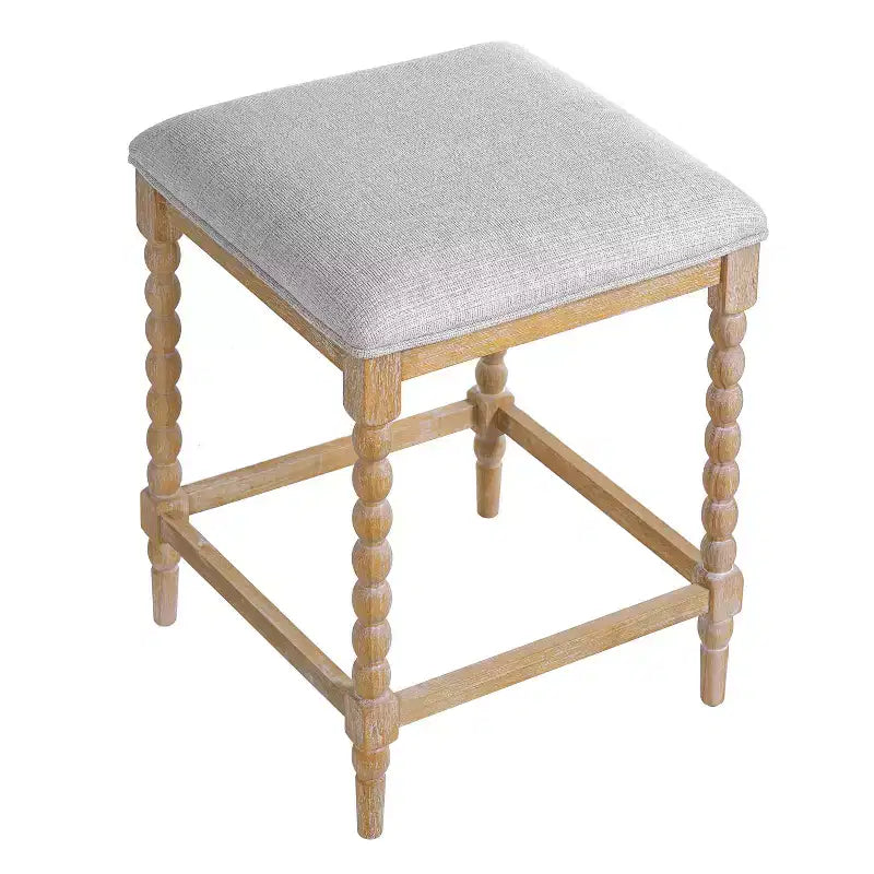 Okak Set di 2 Sgabelli da Bancone Imbottiti in Legno di Acacia per Sale da Pranzo, Sgabelli Accent per Isola della Cucina con Seduta Imbottita in Schiuma