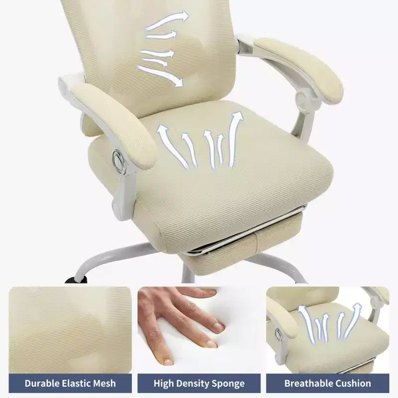 Sedia da Ufficio Ergonomica Acekool con Ruote, Sedia da Scrivania con Schienale Alto in Rete, Sedia Girevole Regolabile in Altezza per Lavoro o Gioco