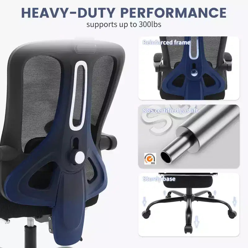 Sedia da Ufficio Ergonomica Acekool con Ruote, Sedia da Scrivania con Schienale Alto in Rete, Sedia Girevole Regolabile in Altezza per Lavoro o Gioco
