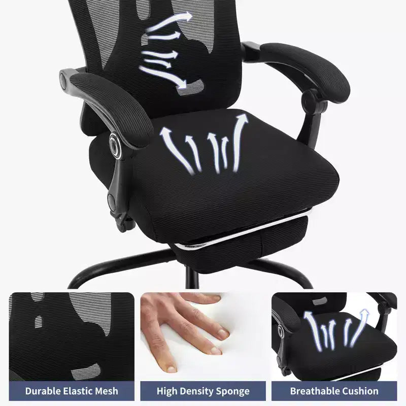 Sedia da Ufficio Ergonomica Acekool con Ruote, Sedia da Scrivania con Schienale Alto in Rete, Sedia Girevole Regolabile in Altezza per Lavoro o Gioco
