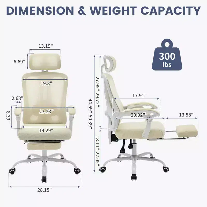Sedia da Ufficio Ergonomica Acekool con Ruote, Sedia da Scrivania con Schienale Alto in Rete, Sedia Girevole Regolabile in Altezza per Lavoro o Gioco