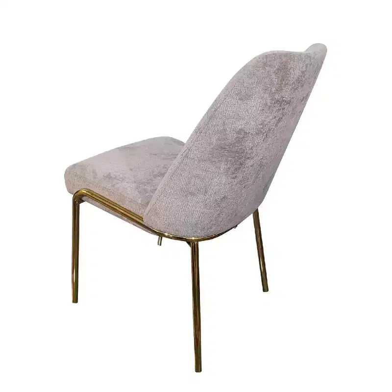 Sedia da pranzo LeisureMod Lumen, sedia da cucina moderna imbottita con gambe in acciaio color oro, sedia ergonomica per accento