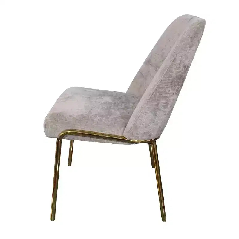 Sedia da pranzo LeisureMod Lumen, sedia da cucina moderna imbottita con gambe in acciaio color oro, sedia ergonomica per accento
