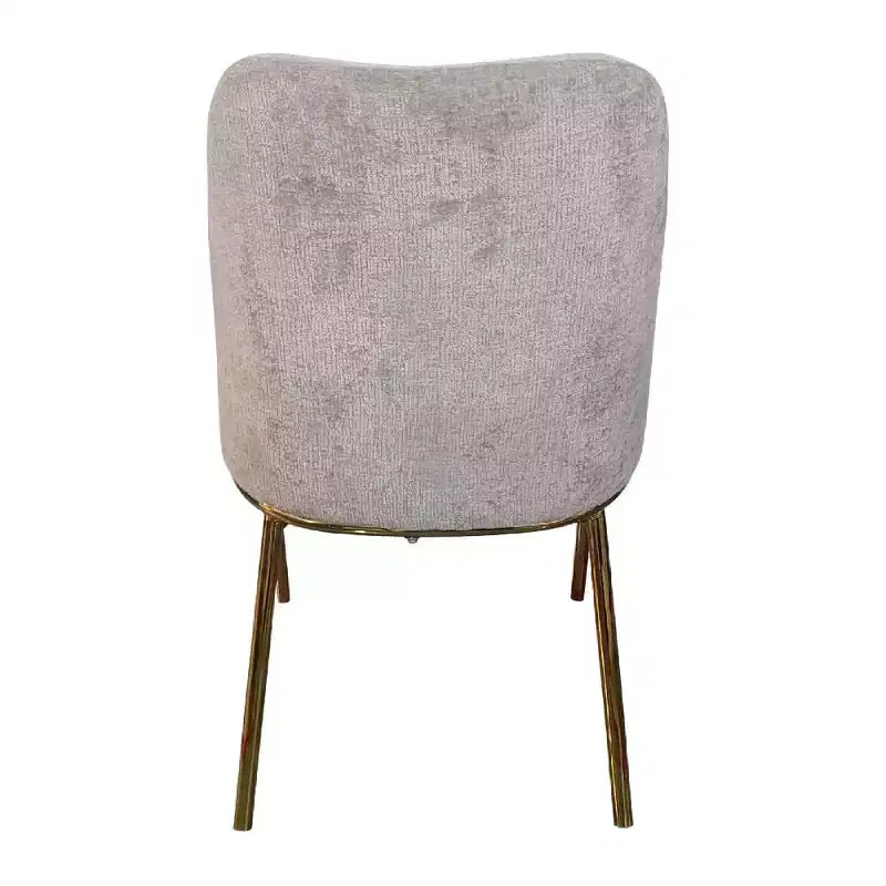 Sedia da pranzo LeisureMod Lumen, sedia da cucina moderna imbottita con gambe in acciaio color oro, sedia ergonomica per accento