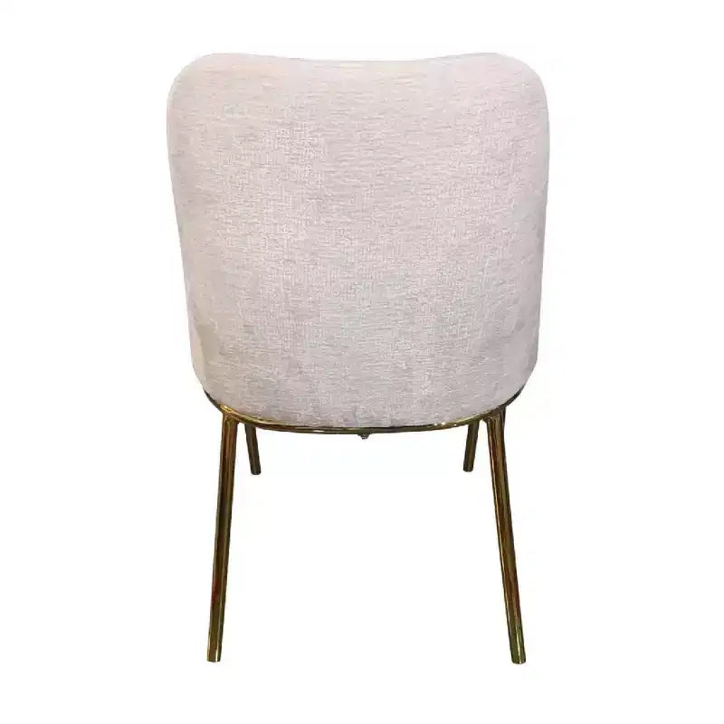 Sedia da pranzo LeisureMod Lumen, sedia da cucina moderna imbottita con gambe in acciaio color oro, sedia ergonomica per accento