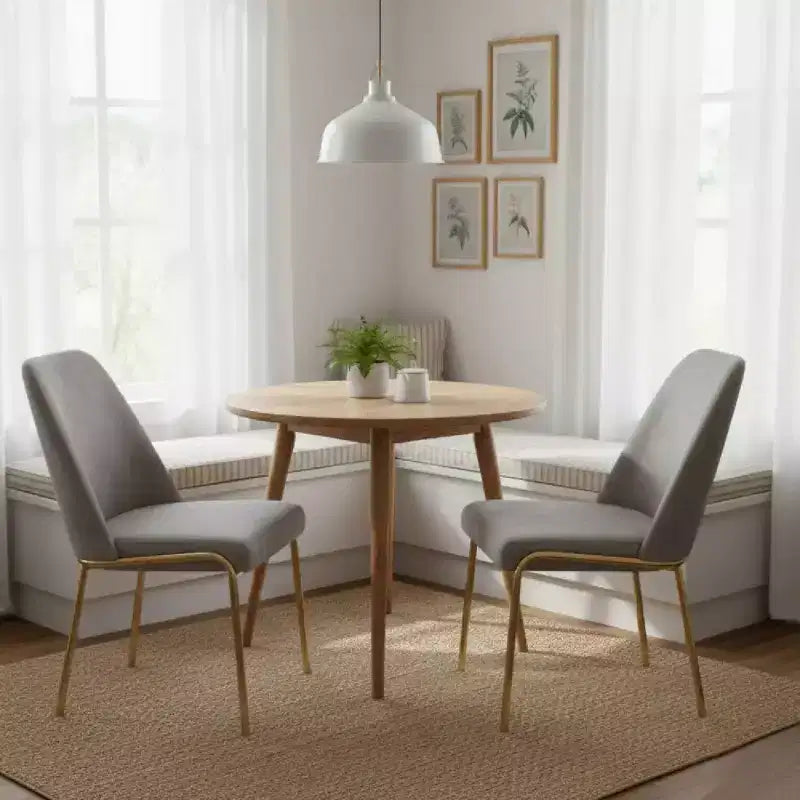 Sedia da pranzo LeisureMod Lumen, sedia da cucina moderna imbottita con gambe in acciaio color oro, sedia ergonomica per accento