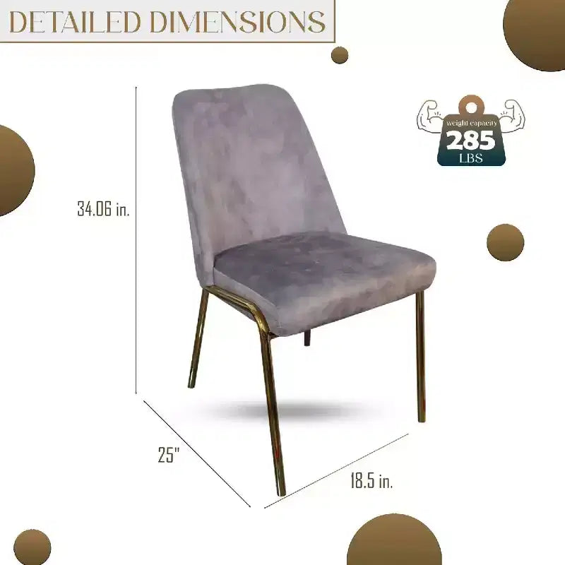 Sedia da pranzo LeisureMod Lumen, sedia da cucina moderna imbottita con gambe in acciaio color oro, sedia ergonomica per accento