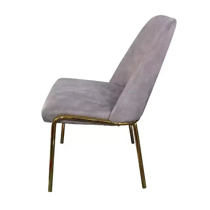 Sedia da pranzo LeisureMod Lumen, sedia da cucina moderna imbottita con gambe in acciaio color oro, sedia ergonomica per accento