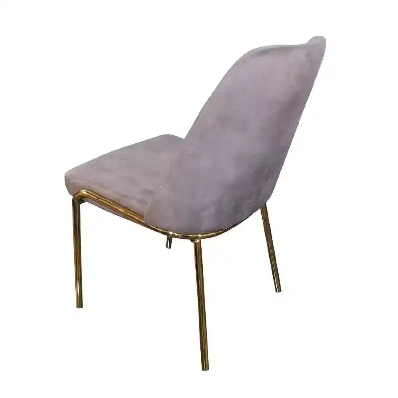 Sedia da pranzo LeisureMod Lumen, sedia da cucina moderna imbottita con gambe in acciaio color oro, sedia ergonomica per accento
