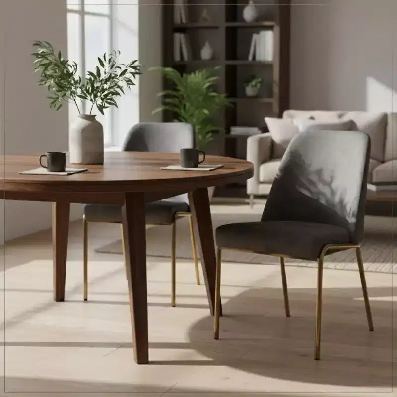 Sedia da pranzo LeisureMod Lumen, sedia da cucina moderna imbottita con gambe in acciaio color oro, sedia ergonomica per accento