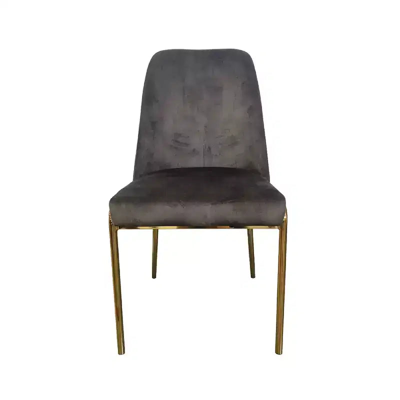Sedia da pranzo LeisureMod Lumen, sedia da cucina moderna imbottita con gambe in acciaio color oro, sedia ergonomica per accento