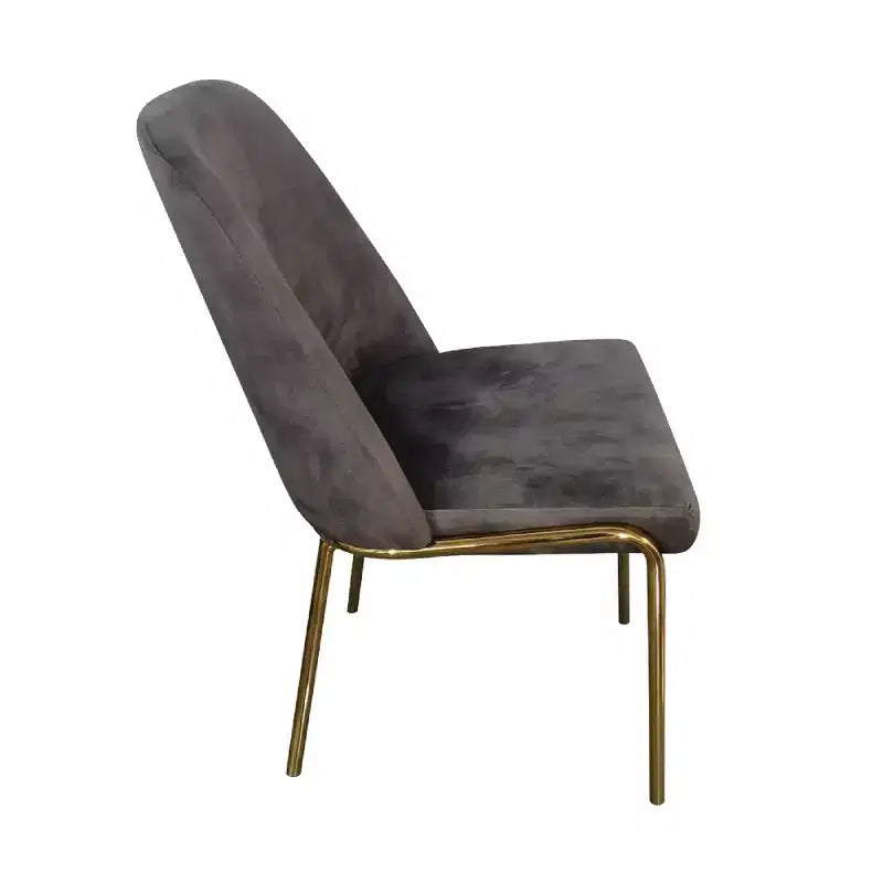 Sedia da pranzo LeisureMod Lumen, sedia da cucina moderna imbottita con gambe in acciaio color oro, sedia ergonomica per accento