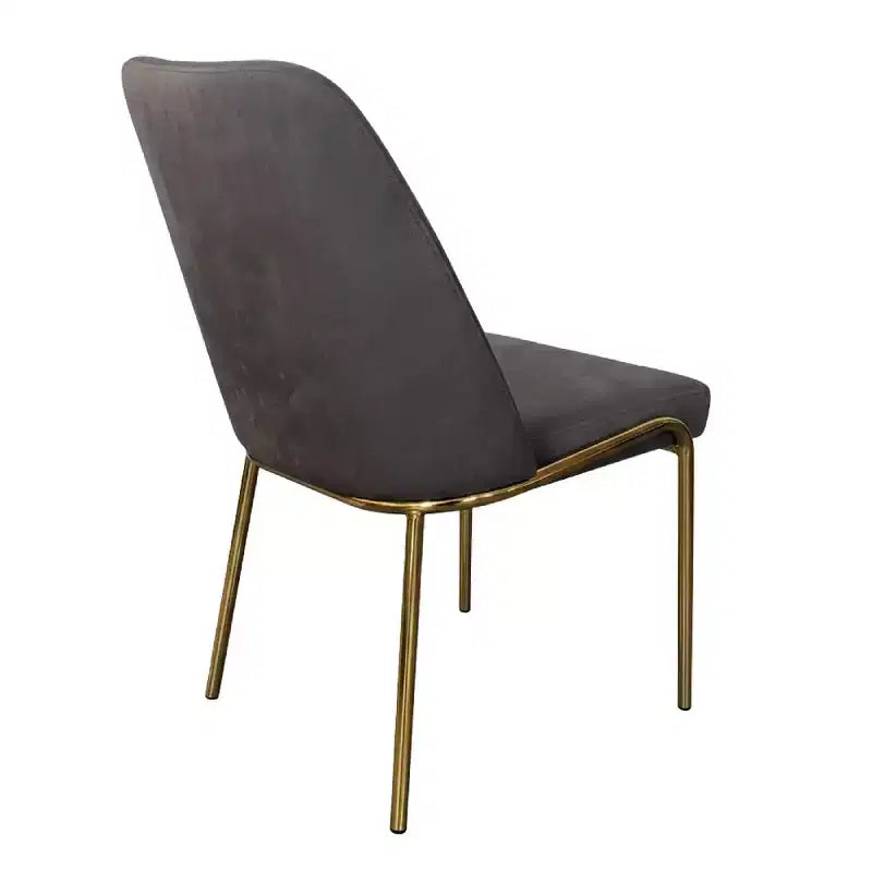 Sedia da pranzo LeisureMod Lumen, sedia da cucina moderna imbottita con gambe in acciaio color oro, sedia ergonomica per accento